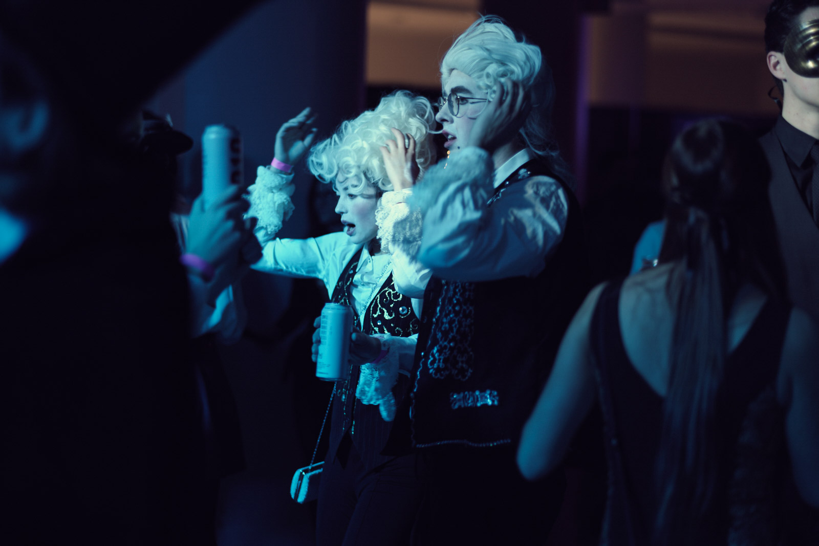 Two people dressed in wigs and costumes at the 2019 GALA