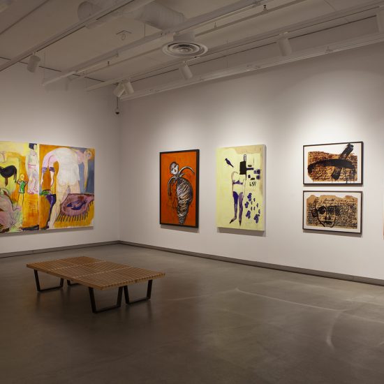 interior gallery 1, large scale paintings hang on the walls